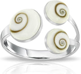 Planetys - Anello in argento 925/1000 con 3 madreperla