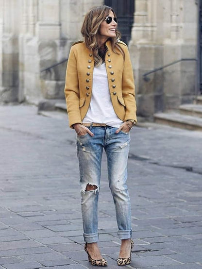 Blazer Giacca Manica Lunga Tinta Unita