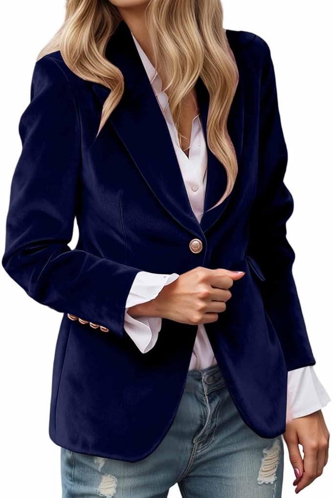 Blazer, giacca da donna in velluto, tinta unita