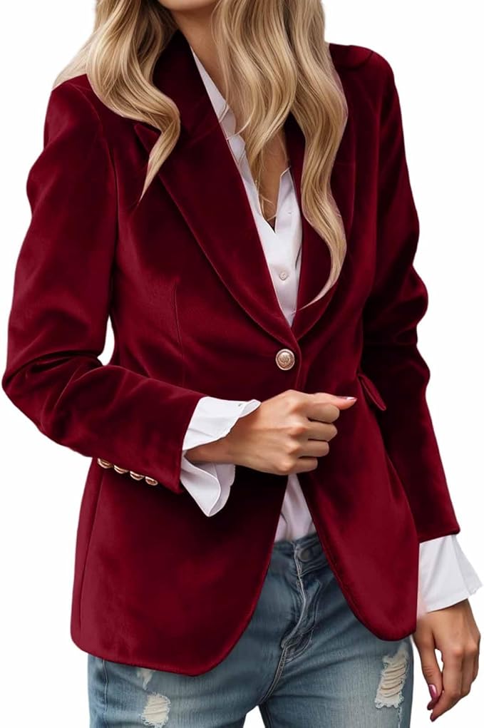 Blazer, giacca da donna in velluto, tinta unita