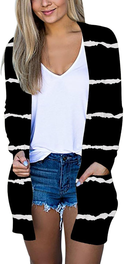 Cardigan donna con stampa alla moda, casual