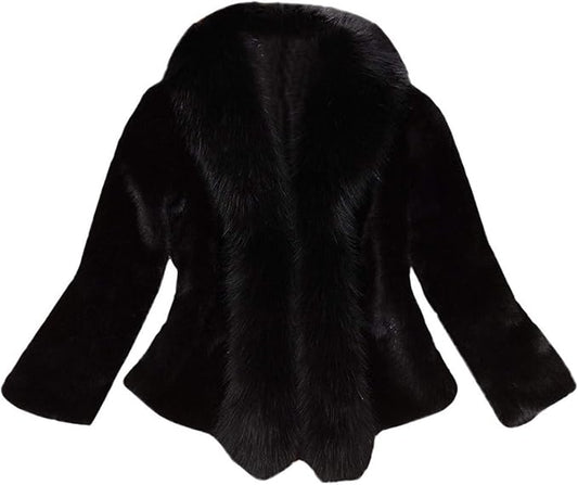 Giacca Donna Pelliccia Finta Outerwear Calda Spessa Pelliccia Donna Giacca