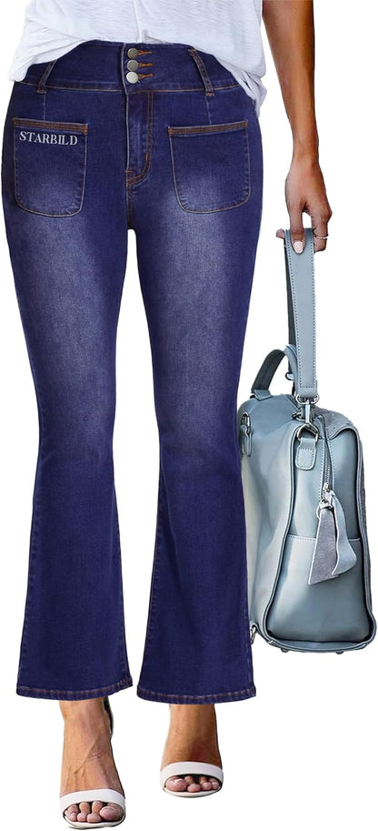 Jeans Svasati con Tasche Frontale Bootcut Donna