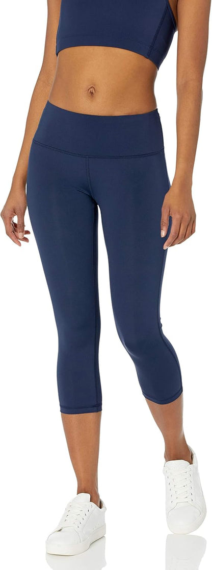Leggings Capri Sportivi Modellanti per Allenamento a Vita Media