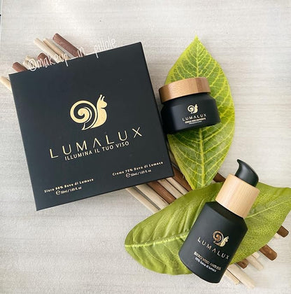 Lumalux- 2 in 1, Siero e Crema con Bava Di Lumaca 98% e 75%- Acido Ialuronico Antirughe e Aloe Vera