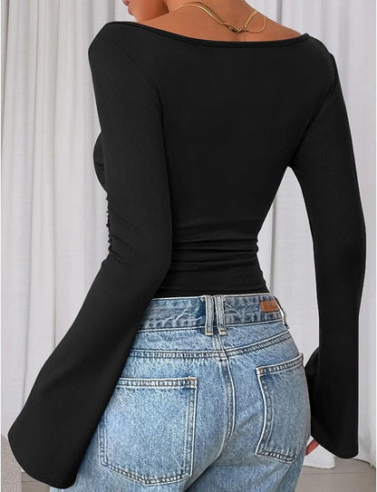 Maglia Maniche Lunghe Donna Elegante