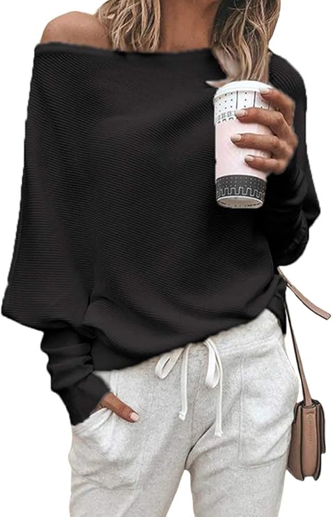 ORANDESIGNE Donna Maglione Maglia Maniche Lunghe Pipistrello