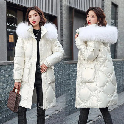 coreano inverno piumini giacche in cotone lungo da donna parka slim con cappuccio cappotti invernali caldi donna taglie forti cappotti neri