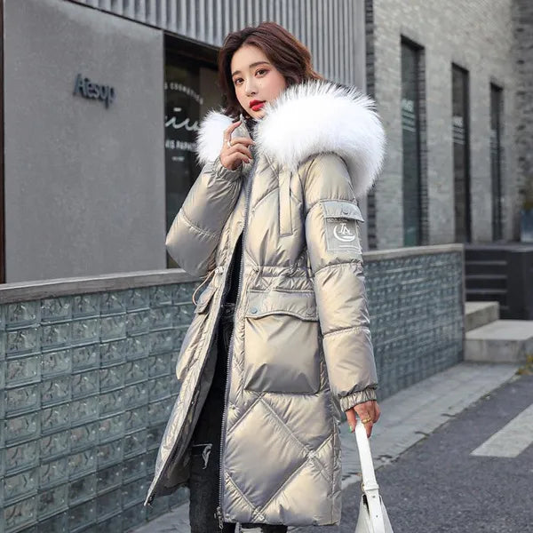 coreano inverno piumini giacche in cotone lungo da donna parka slim con cappuccio cappotti invernali caldi donna taglie forti cappotti neri