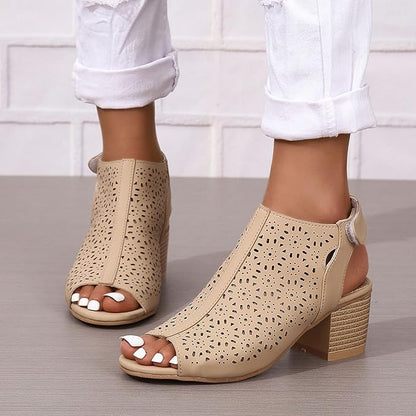 Sandali Donna Eleganti Con Tacco e Plateau Romani