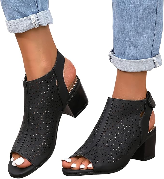 Sandali Donna Eleganti Con Tacco e Plateau Romani