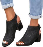 Sandali Donna Eleganti Con Tacco e Plateau Romani