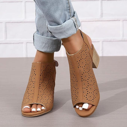 Sandali Donna Eleganti Con Tacco e Plateau Romani