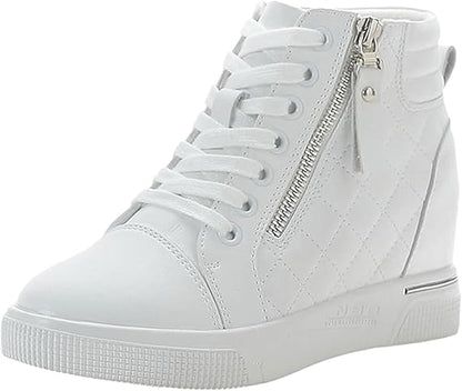 Sneakers con Zeppa e Cerniera da Ginnastica con Zeppa Invisibile