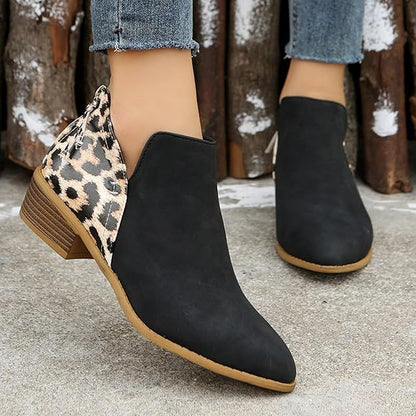 Stivaletti da donna con motivo leopardato, stivaletti da donna con tacco, stivali corti, con tacco alto, stivali da donna eleganti e comodi