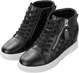 Sneakers con Zeppa e Cerniera da Ginnastica con Zeppa Invisibile