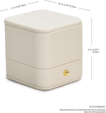 Papten scatola porta anelli, scatola porta anelli bianca porta gioielli per matrimonio proposta di matrimonio San Valentino