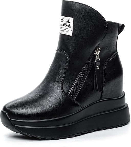 Sneakers Zeppa Donna Scarpe da Ginnastica Moda Pelle Alte tacco interno 9 cm
