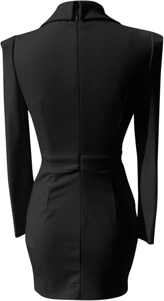 Tailleur Minigonna Elegante Sexy Moda Business Giacca Doppio Petto Blazer
