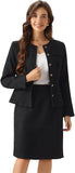 Tailleur Eleganti Completo Maniche Lunghe Giacca E Gonna 2 Pezzi Set da Lavoro da Ufficio