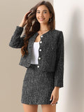 Tailleur Donna Eleganti in Tweed da Lavoro Set Gonna